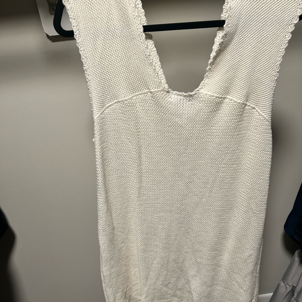 J. Crew Cream Swim Cover-Up with Lace-Up Detail - Picture 5 of 5